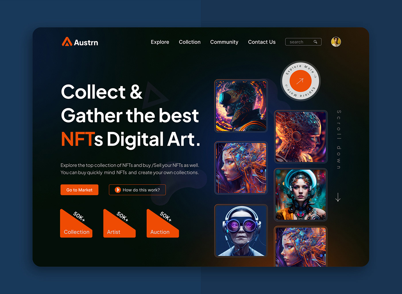 NFT website hero section design