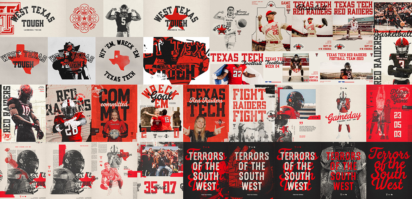 texas graphic design  sports art direction  brand identity Sports Design texas tech football football design SMSports