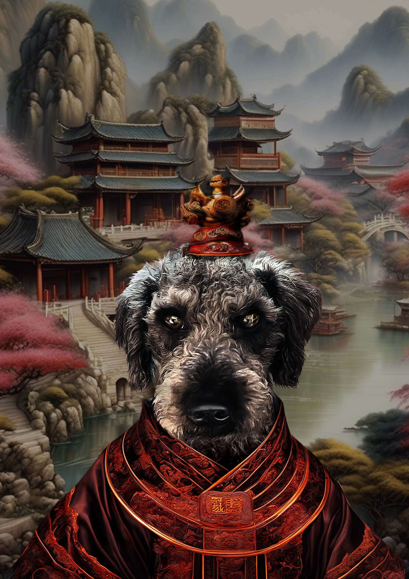 CGI perro Fotomontaje photoshop Photography  portrait retouch Landscape chinese fotomanipulacion