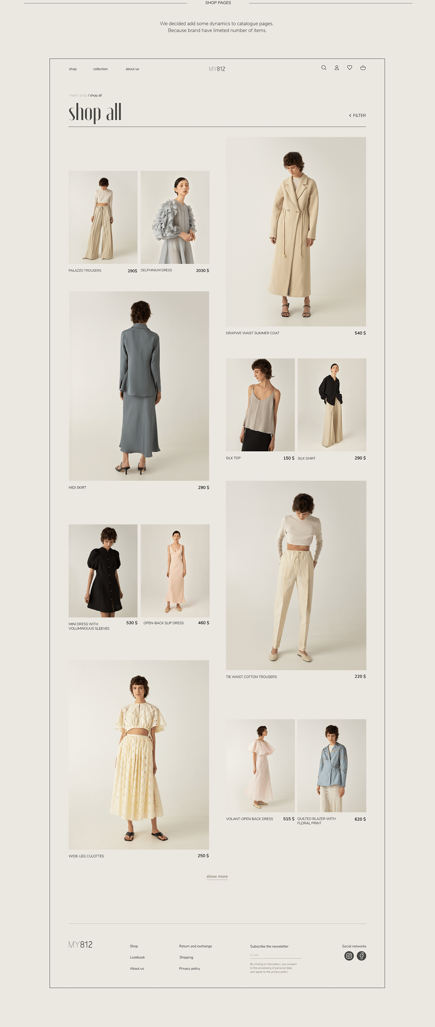Ecommerce online shopping redesign concept ui design Web Design  ui ux Clothing Fashion  female women