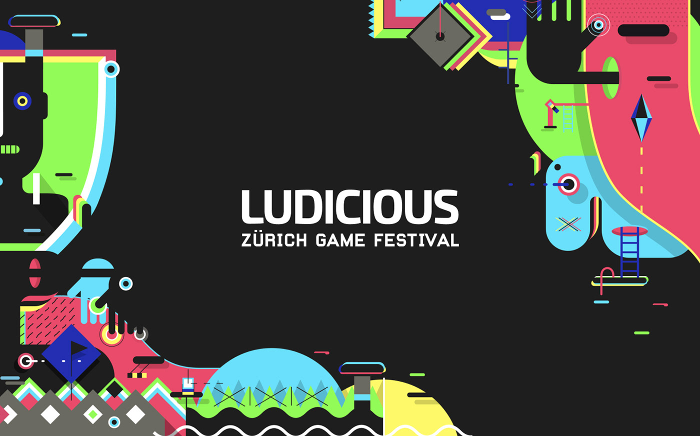colorful Event festival Fun Gaming identity ILLUSTRATION  Logo Design visual identity
