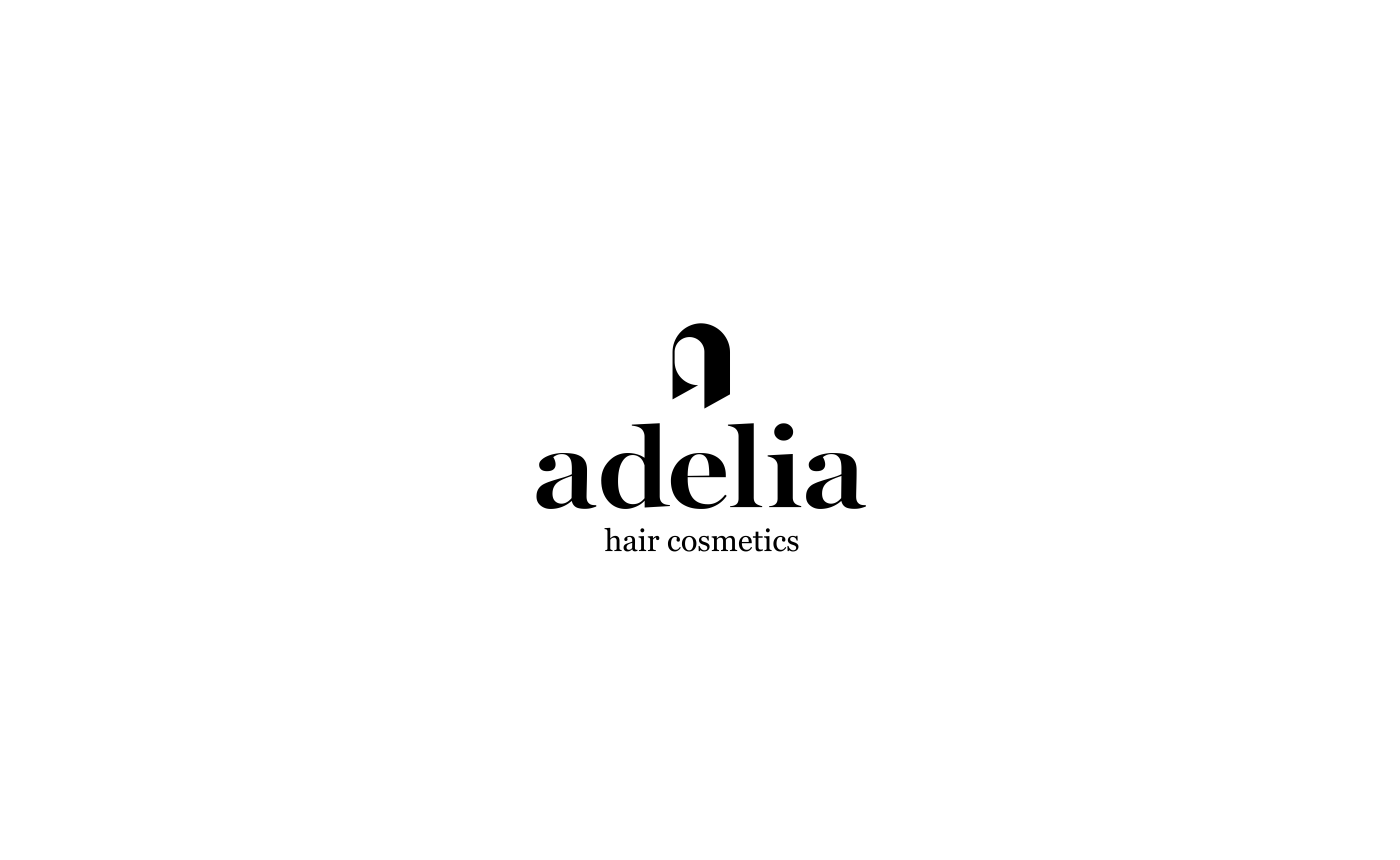 brand logo adelia Cosmetic girl hair cosmetics cream black and white cool logo font letter best