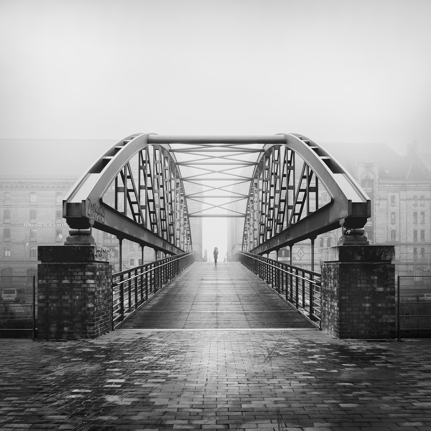 bridge Street fog hamburg haze mist road way Urban architecture