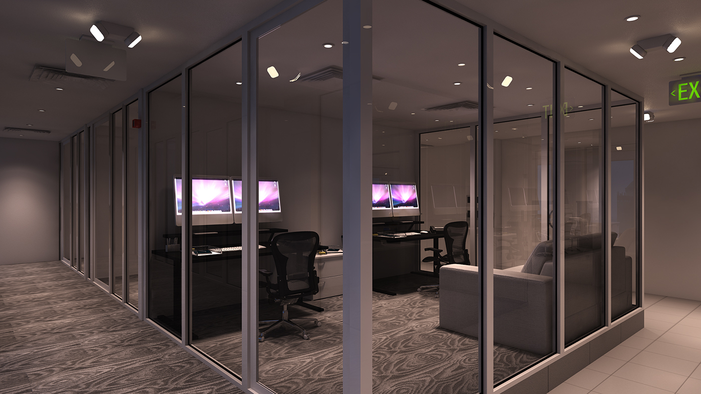 Office Interior design 3D lighting doha Qatar