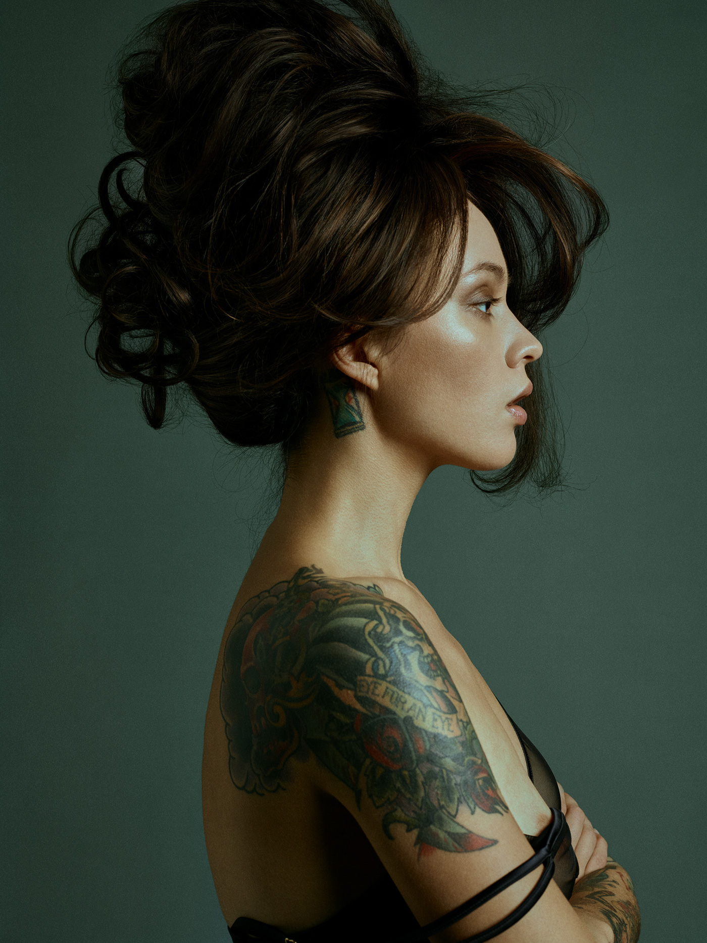 hair Fashion  portrait Photography  tattoo Big Hair hair retouching russian model