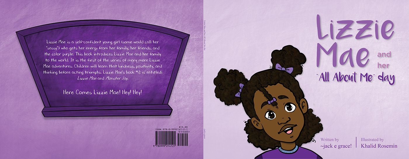 lizzie mae art ILLUSTRATION  purple school kids black art childrens book