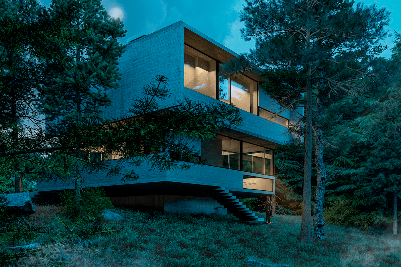 animation  architecture forest house lumion photoshop vray