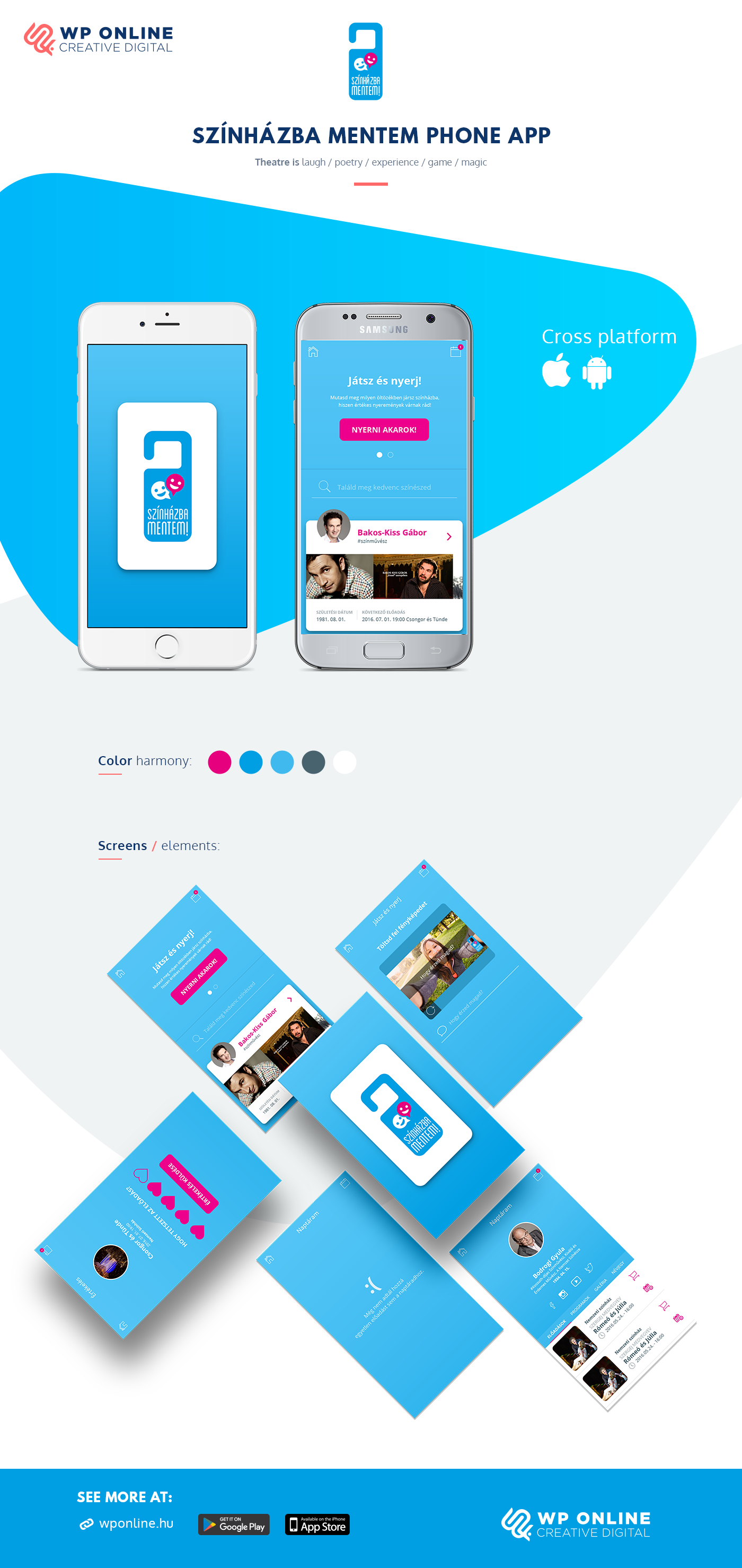 Mobile app app design ux UI GUI ia Theatre blue tones