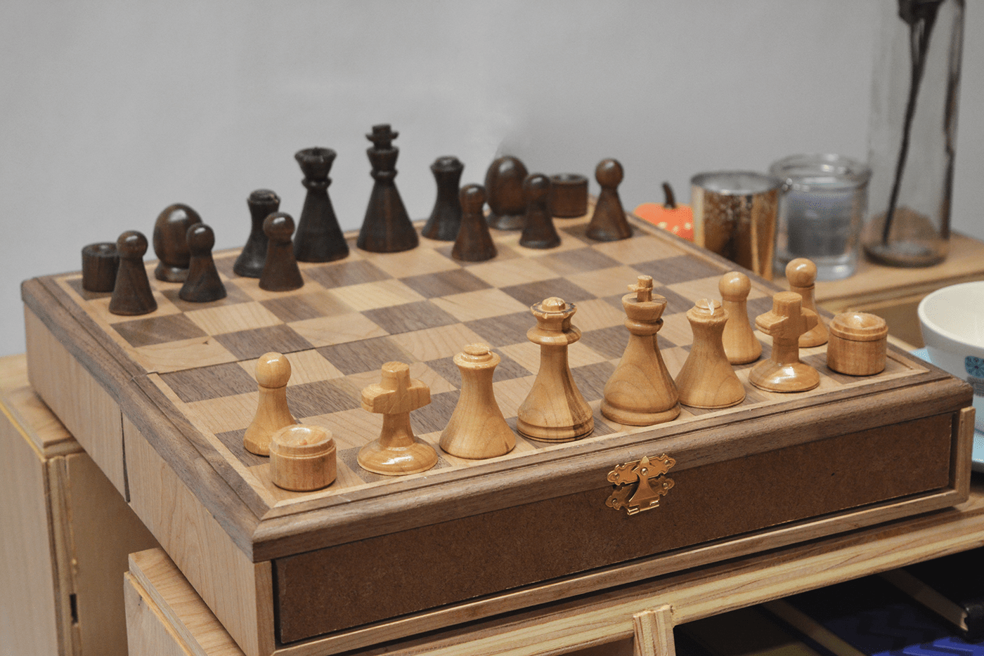 bookcase chess chess set wood furniture home cozy bookshelf board game game