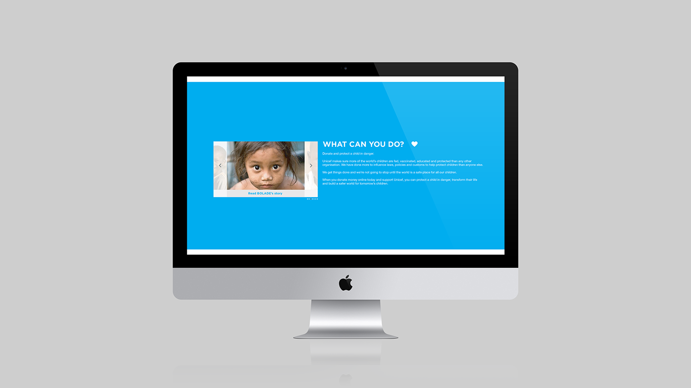 unicef charity Webdesign Website design art scroll One Page css HTML free donate psd Illustrator type