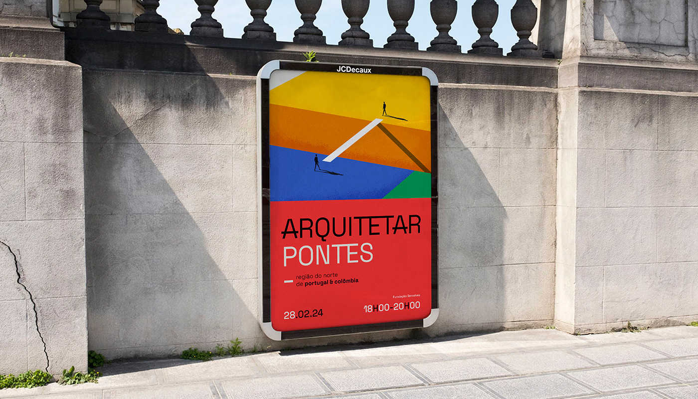 Event visual identity Portugal colombia digital illustration Graphic Designer bridge institucional branding  identity