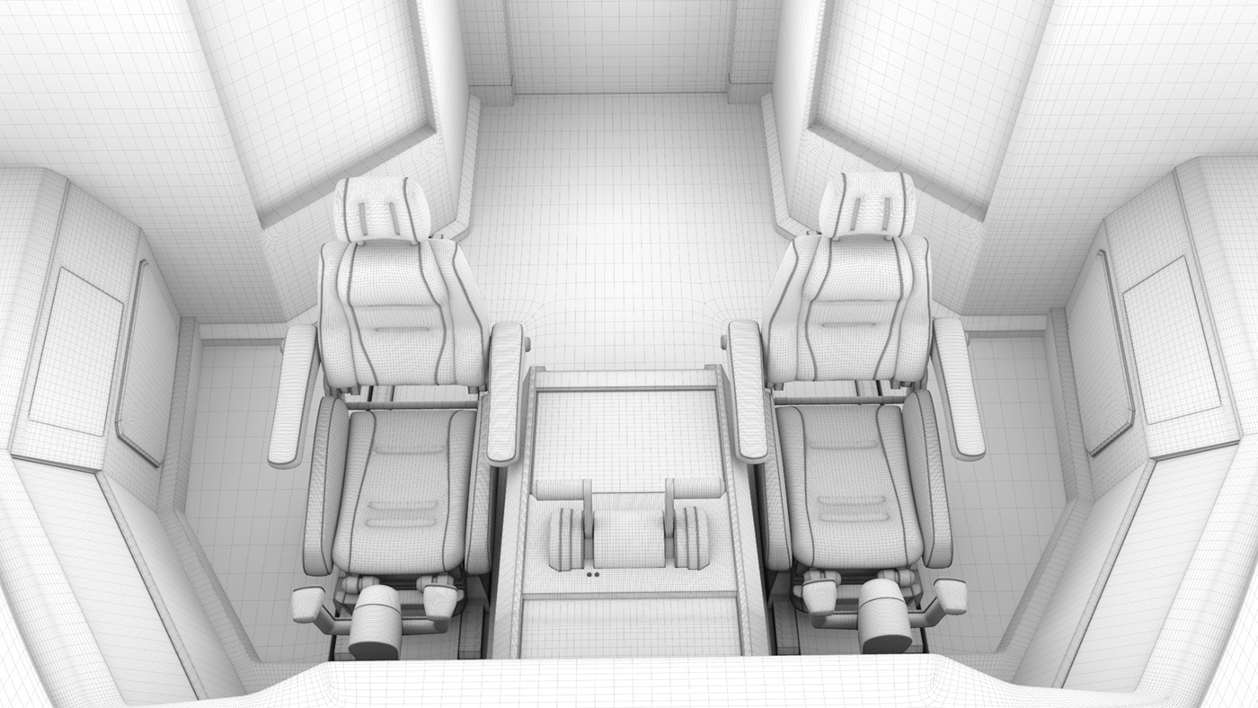 3D 3dmodel digital Episodic HardSurface Interior Maya plane Production transportation