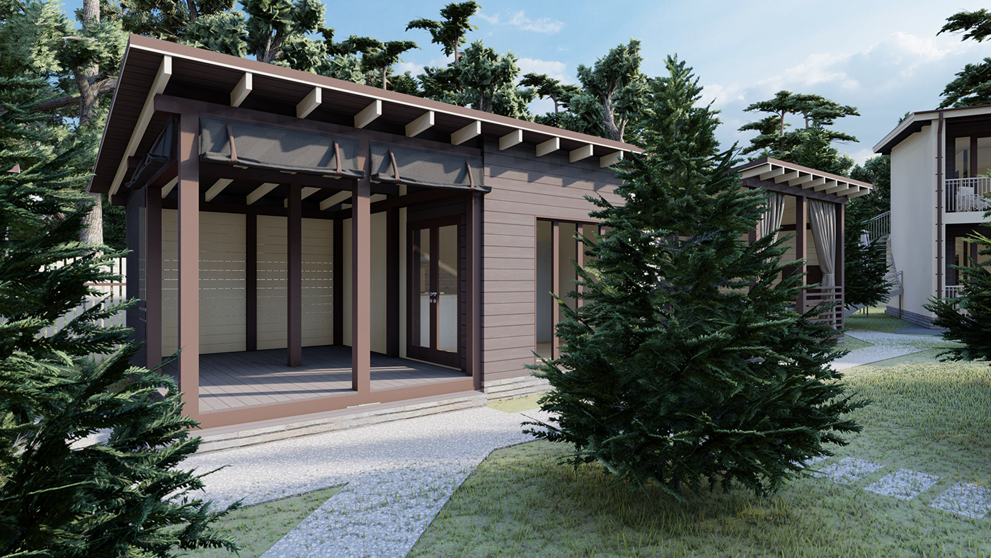 3D architecture house база отдыха генеральный план