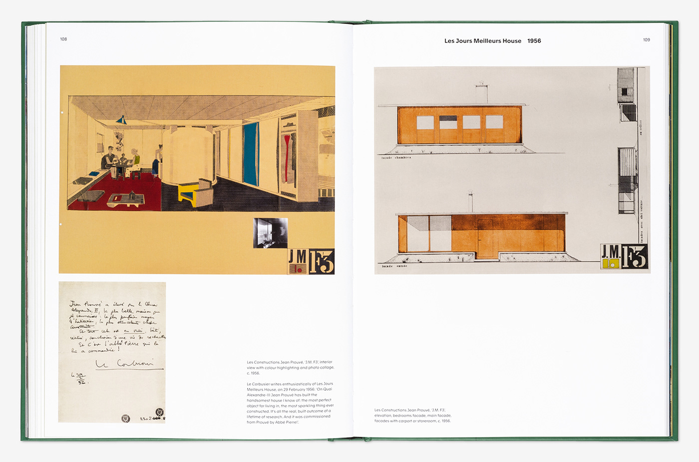graphic design  book design book architecture typography   type green editorial design  Jean Prouvé phaidon