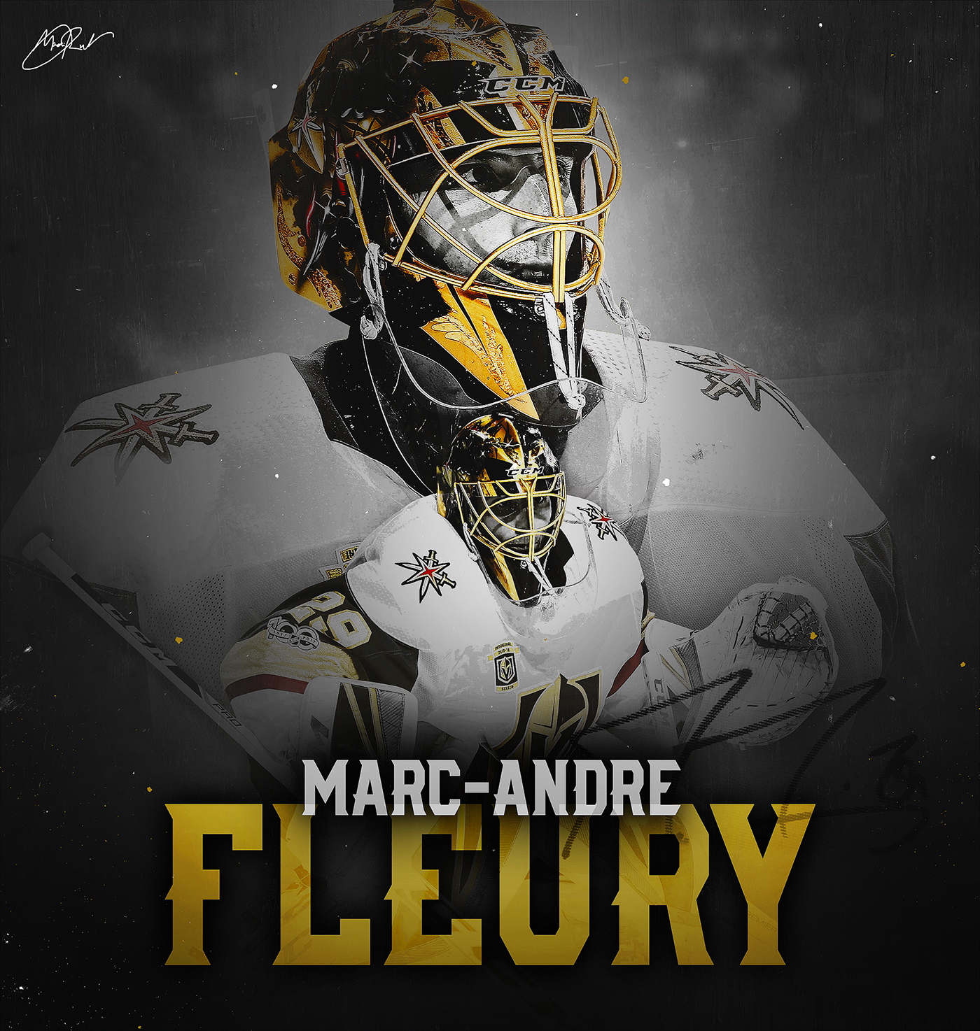 NHL sports hockey goalie design black gold photoshop adobe