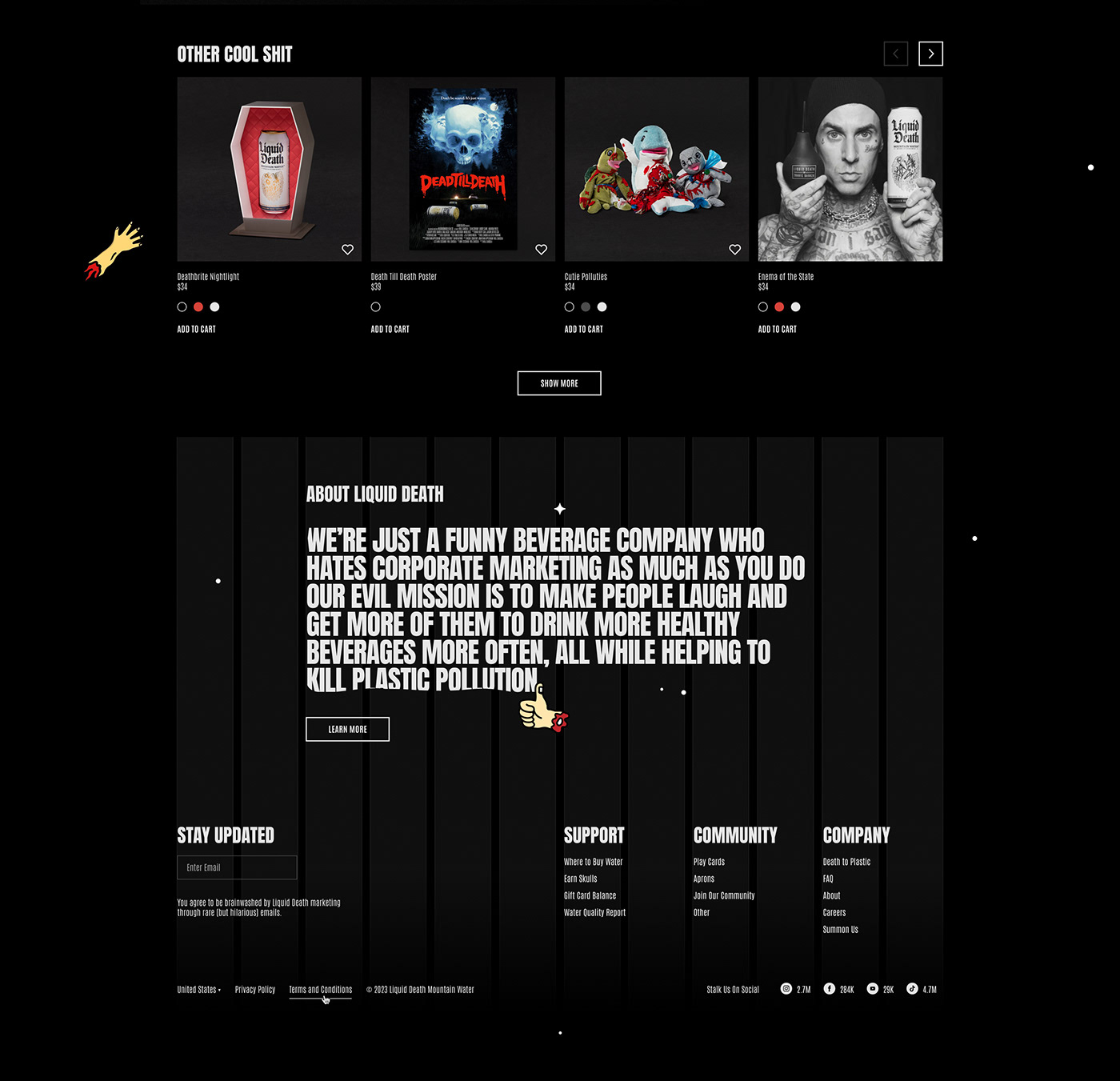 Website Design Website beverage Liquid death Ecommerce marketing   Shopify