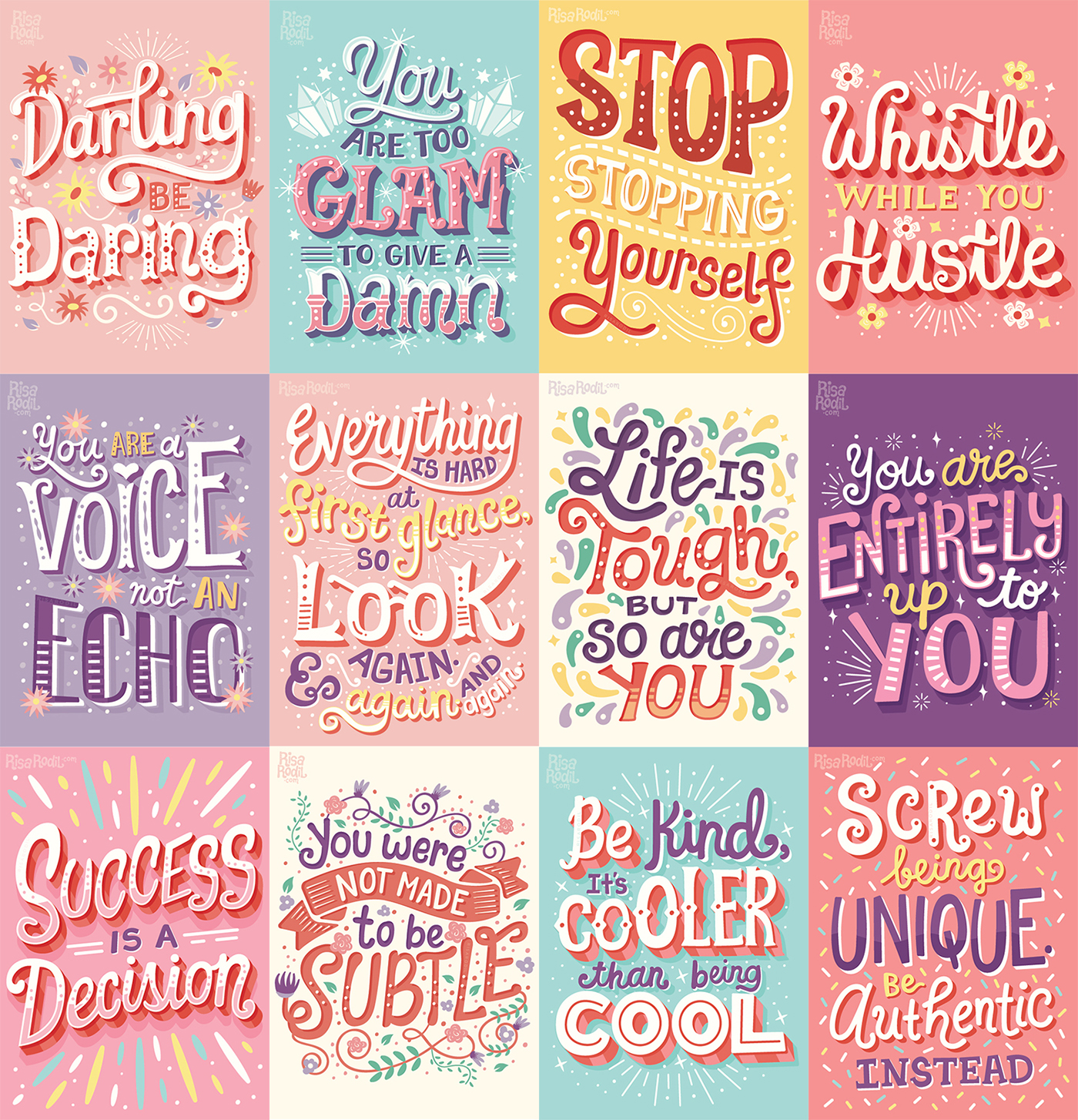 planner lettering typography   ILLUSTRATION  feminine millennial millennial pink female motivation women empowerment