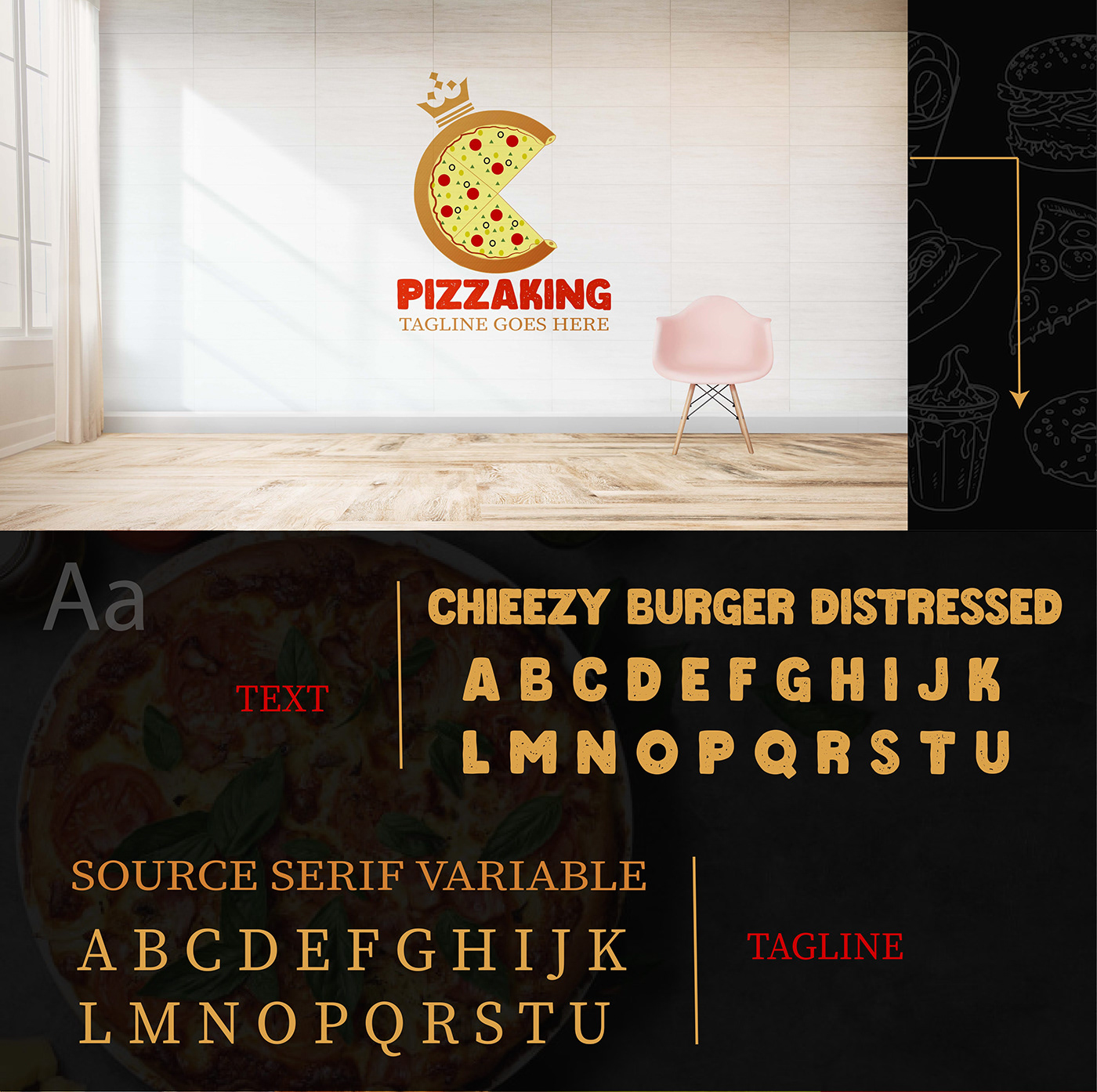 Pizza restaurant Food  Logo Design resturant logo branding  brand identity Graphic Designer adobe illustrator visual identity