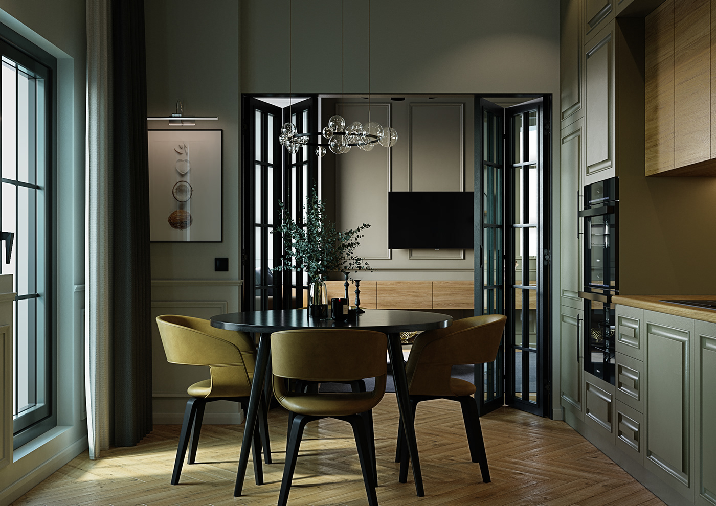 3D 3dmax 3ds max corona render  Interior interior design  kitchen Render visualization
