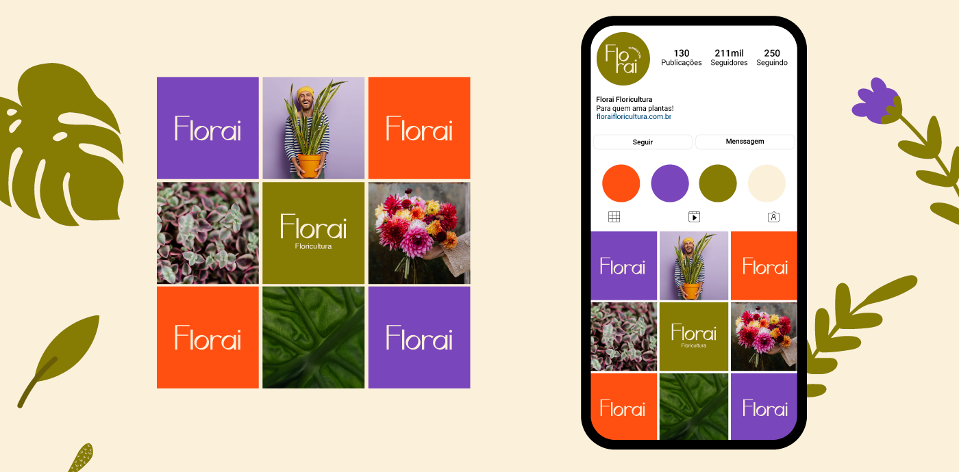 Floricultura Flores plantas logo identidade visual brand identity brand visual identity designer gráfico marca