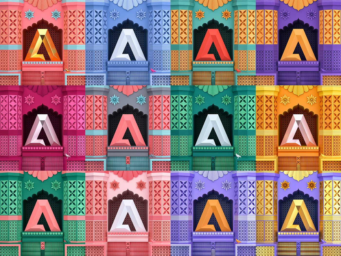 adobe Adobe Remix 3D India architecture logo branding  pattern MUMBAI