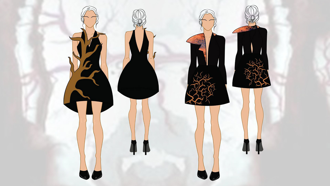 Fashion  dress design adobe illustrator