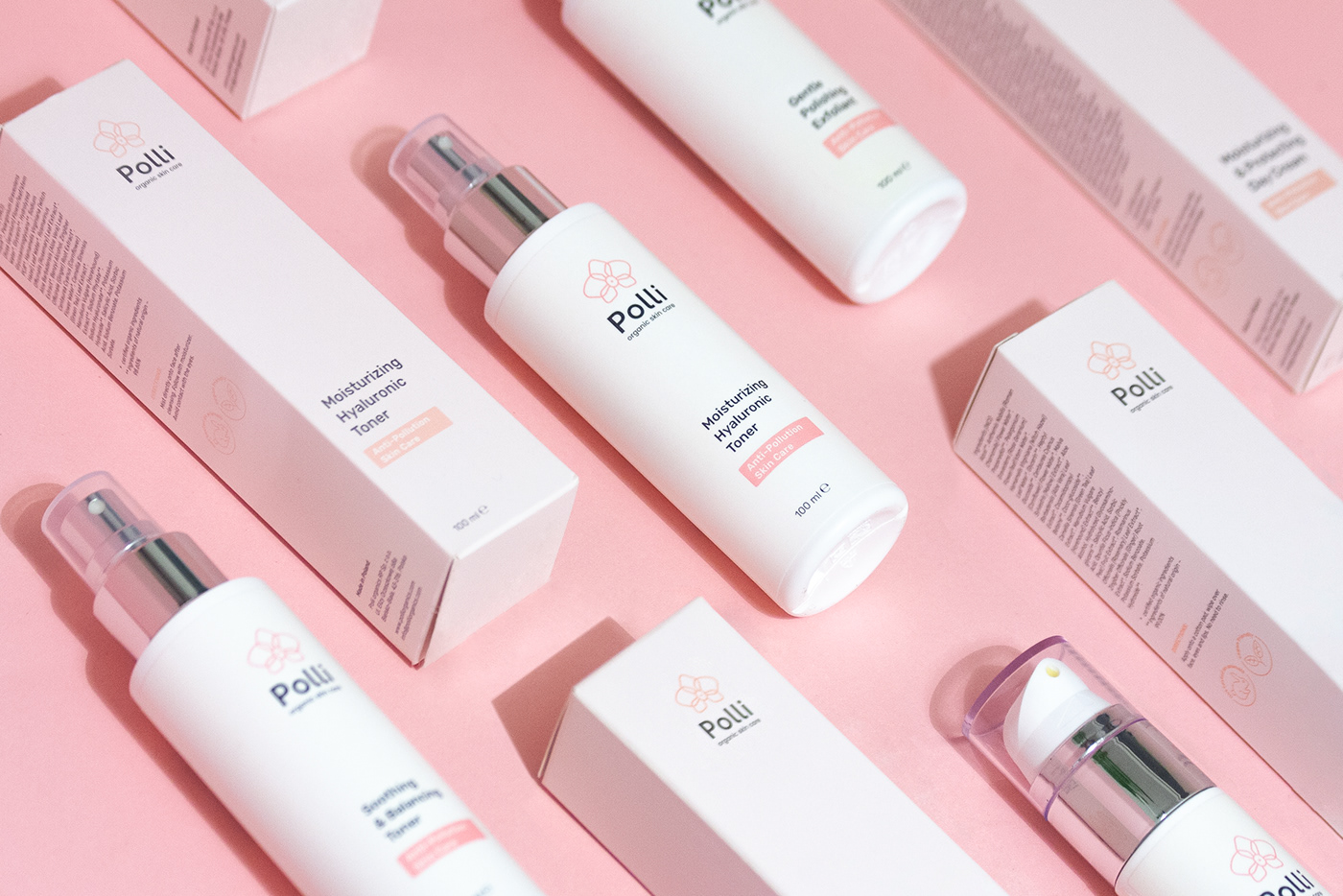 branding  Packaging cosmetics organic pink Corporate Identity logo typography   subtle skin care