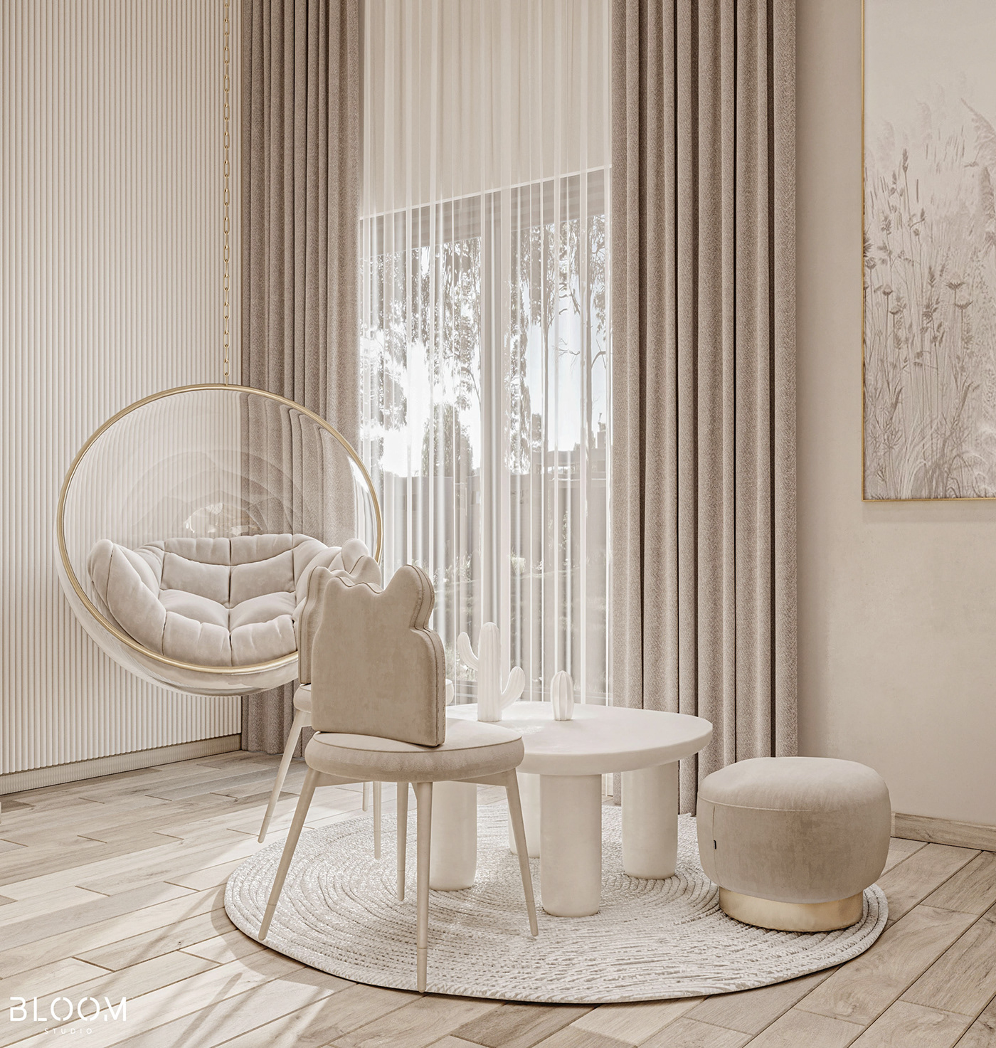 3D architecture decor Interior design modern Photography  girls bedroom  CGI interior design 