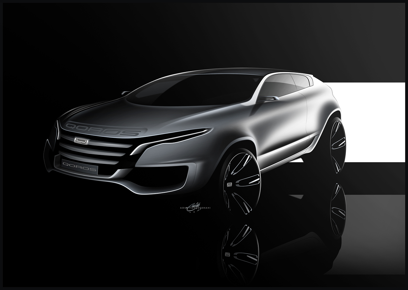 Qoros transportationdesign automobiledesign suv QOROS 3SUV concept Project rendering sketching concept car design Compact SUV