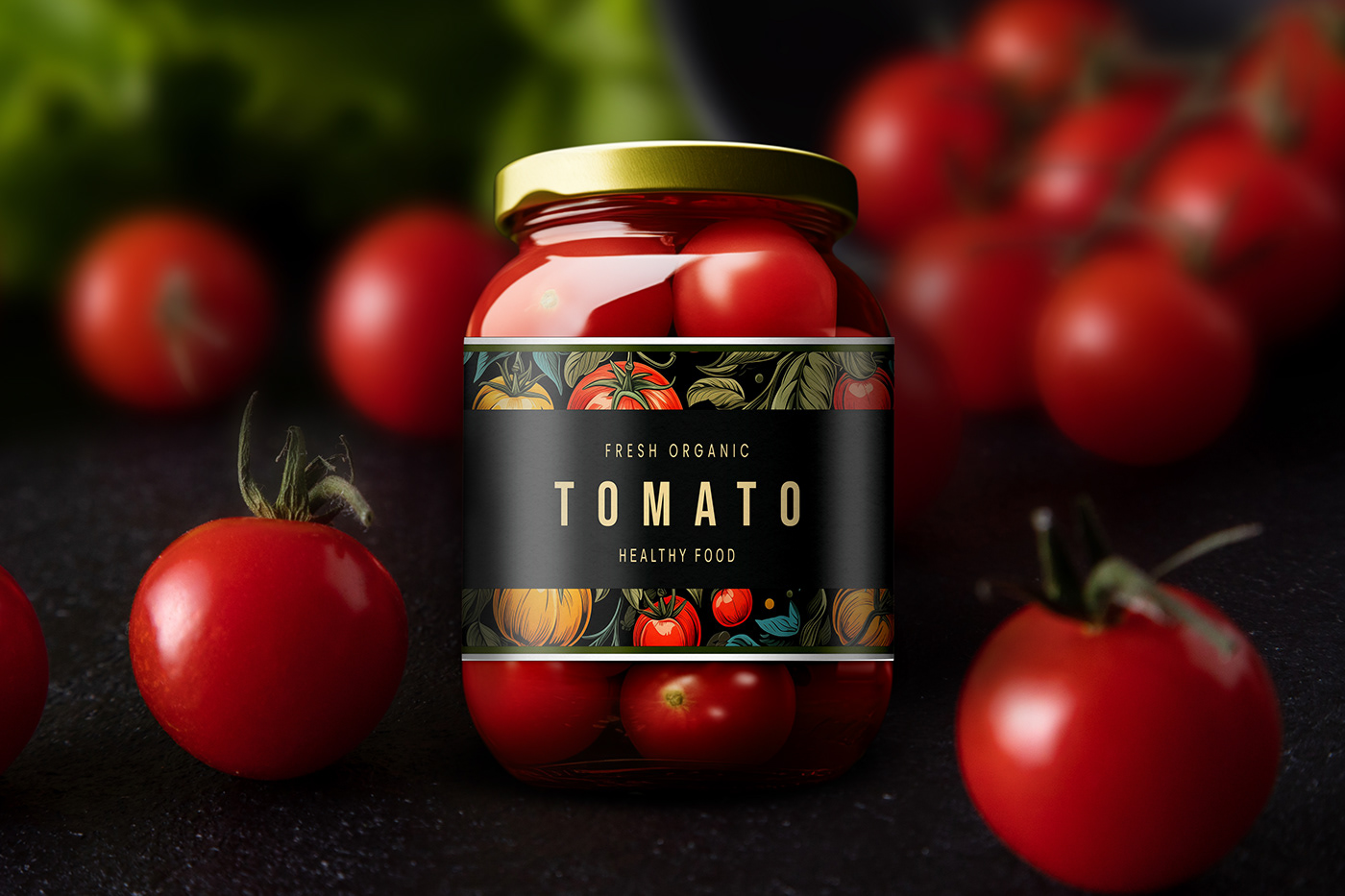 tomato sauce label tomato jar Tomato Label food label jar label label design jar design Food Jar packaging design sauce label