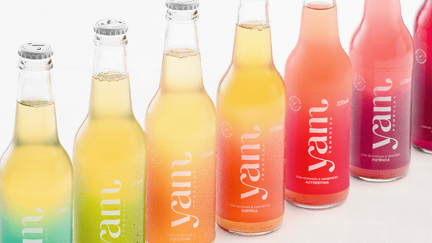 ArtDirection beverage drink gradient kombucha Label label design logo Packaging Photography 
