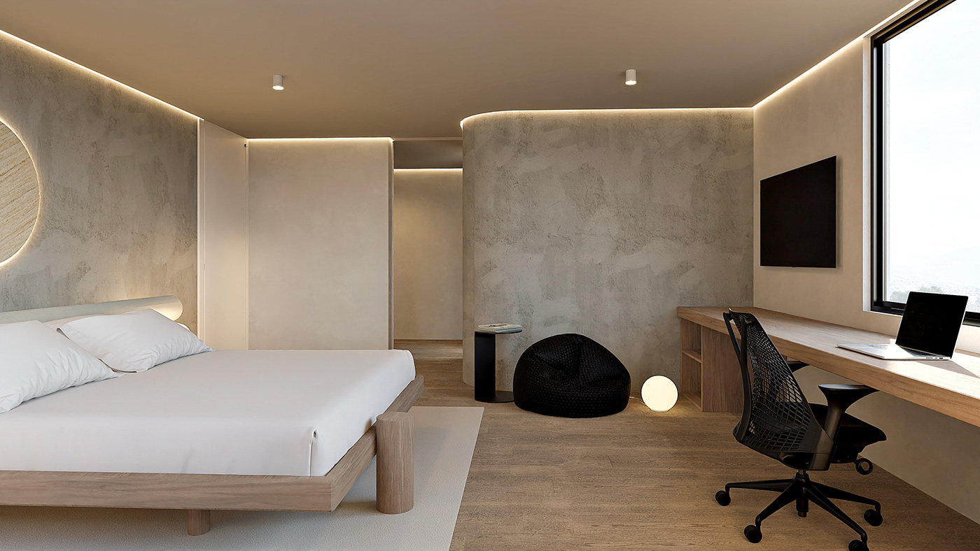 3d max architecture design interior design  minimalist Render render lovers arquitectura atemporal bedroom minimalist bedroom