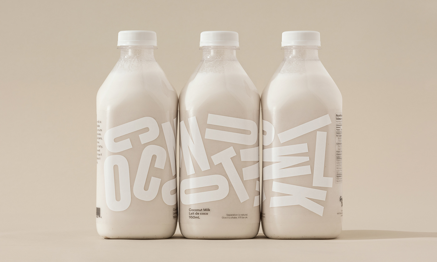 Packaging beverage branding  Coconut food and drink milk minimal Photography  typography   Small Business