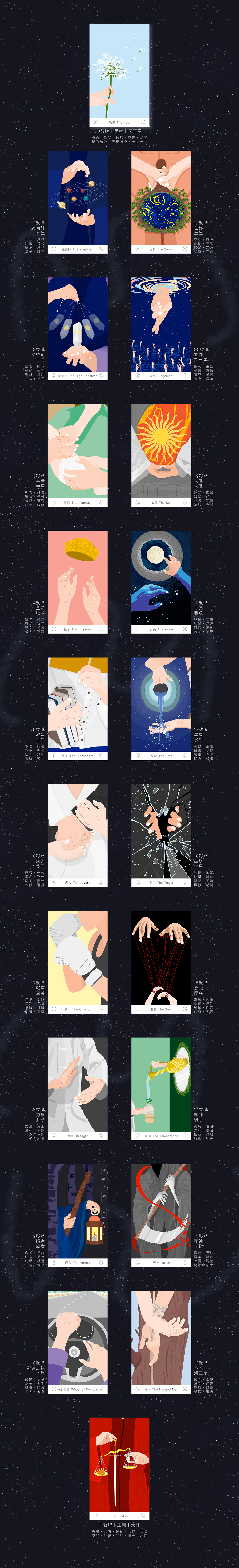 card design graphic design  hand ILLUSTRATION  Tarot Cards Herosjourney
