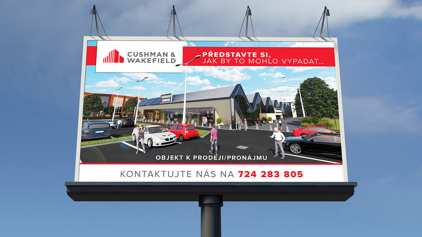 Cushman&Wakefield cushman wakefield čestlice 3D visualisation mall building prototype billboard