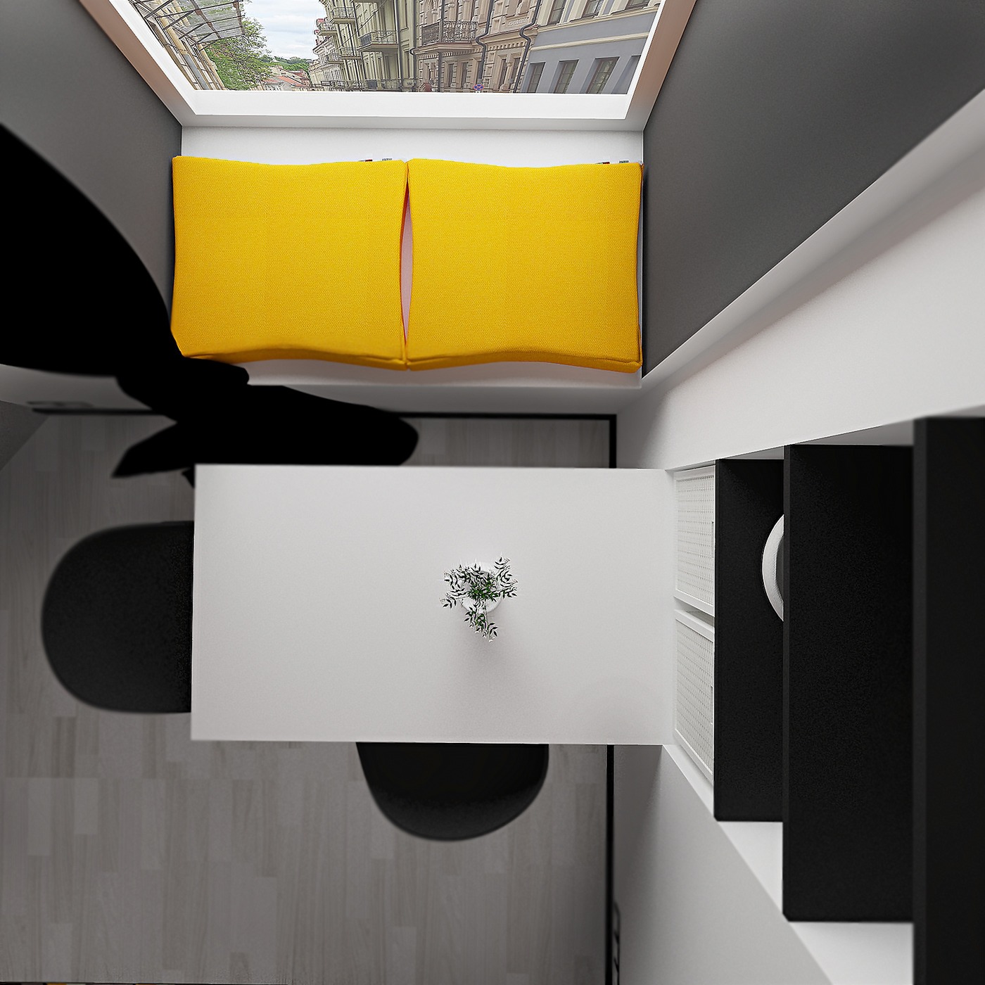 One room flat IN vilnius Interior design details decorations SketchUP