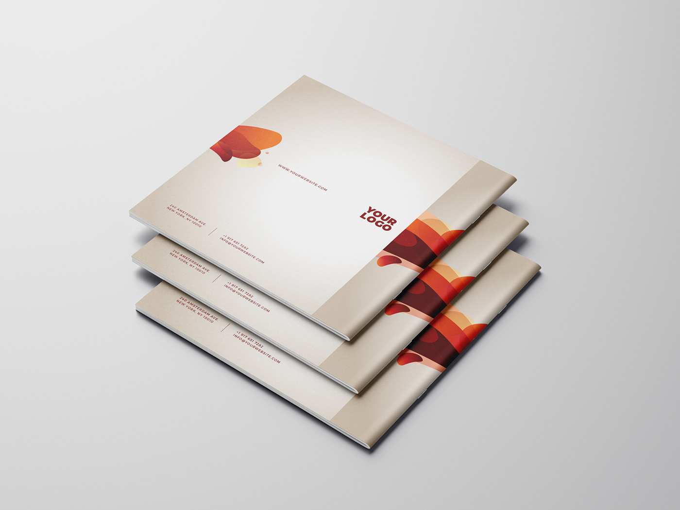 brochure square red modern design minimal simple clean abstract