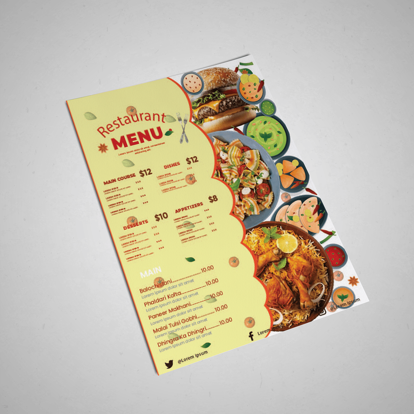 flyer food illustration restaurant Graphic Designer brand identity Logo Design logos vector adobe illustrator designer