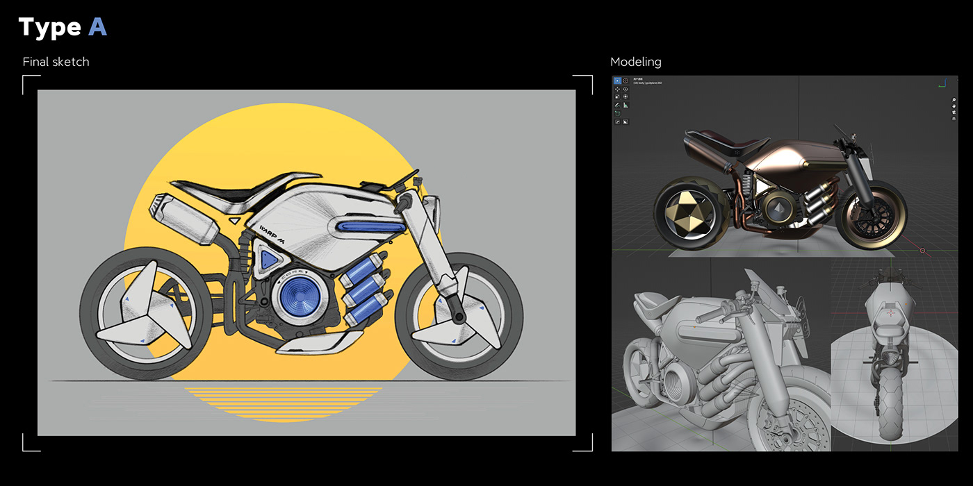 motorcycle motorbike 3D nft car design Render Vehicle automobile