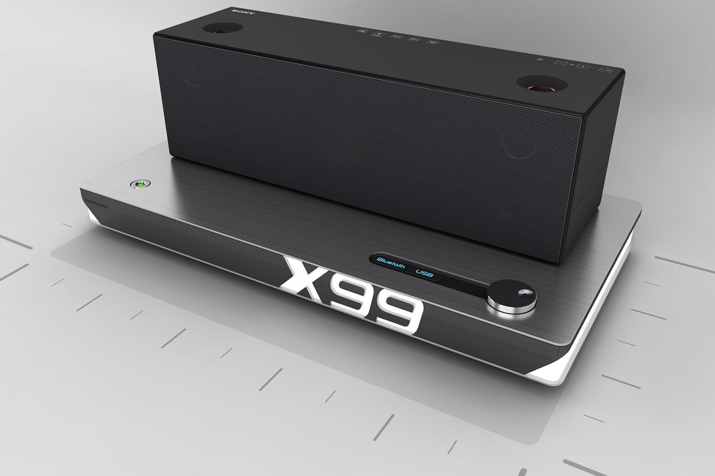 mini-podium for Sony SRS-X99 on Behance