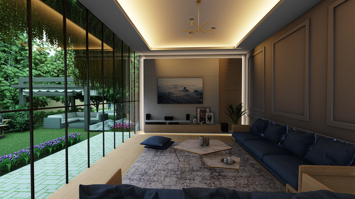 Living room interior style in a modern style