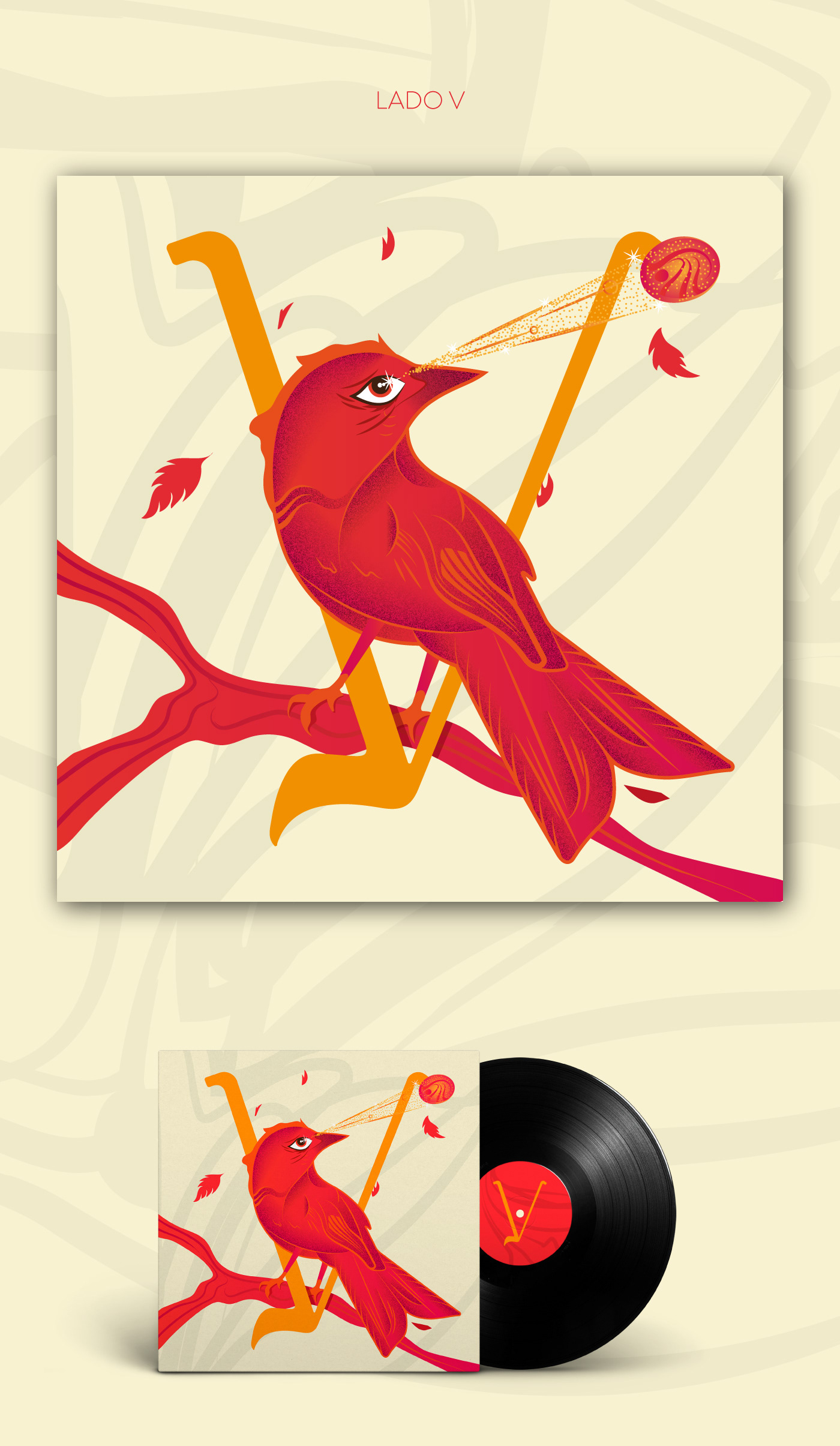 ilustracion draw texture cover music cd bird animal ILLUSTRATION  rock