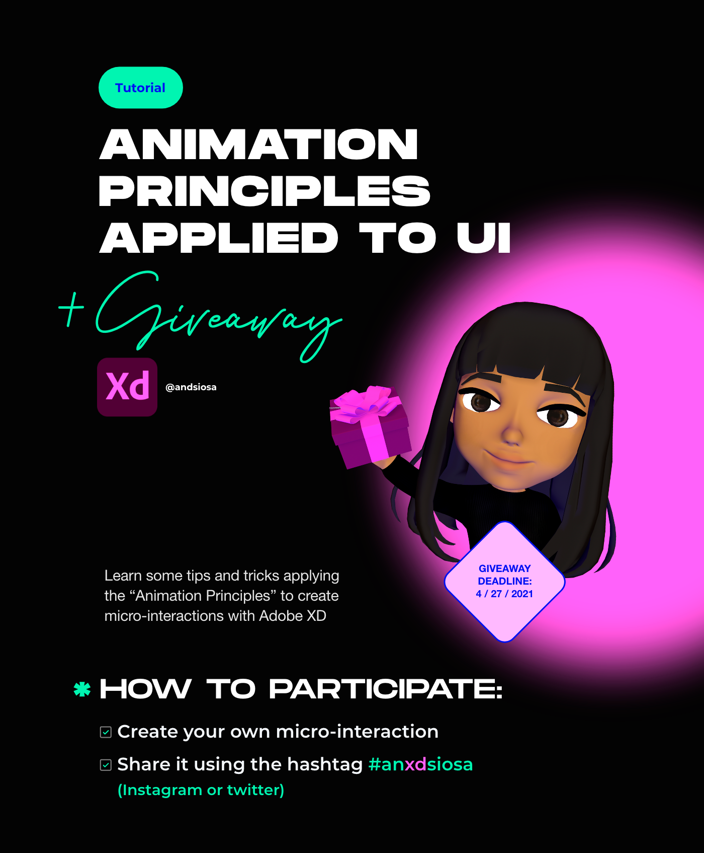 adobe Adobe XD andsiosa animation  giveaway microinteraction UI Animation user interface UX UI
