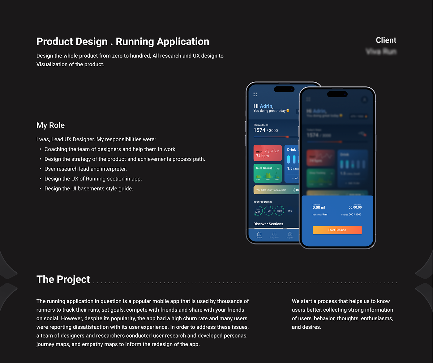Product Design Running Application
