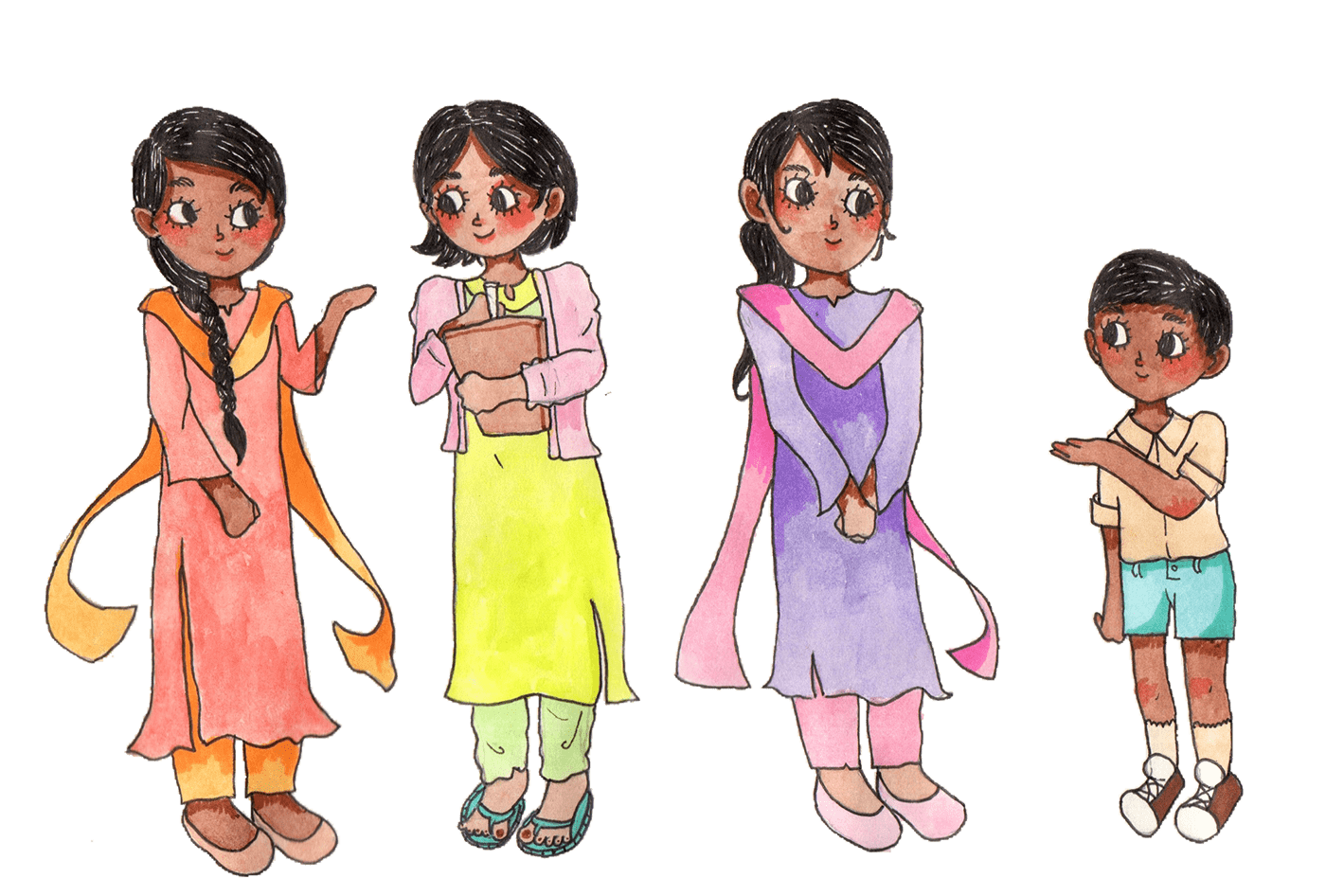 ILLUSTRATION  artwork Character design  cartoon watercolor tamilnadu India