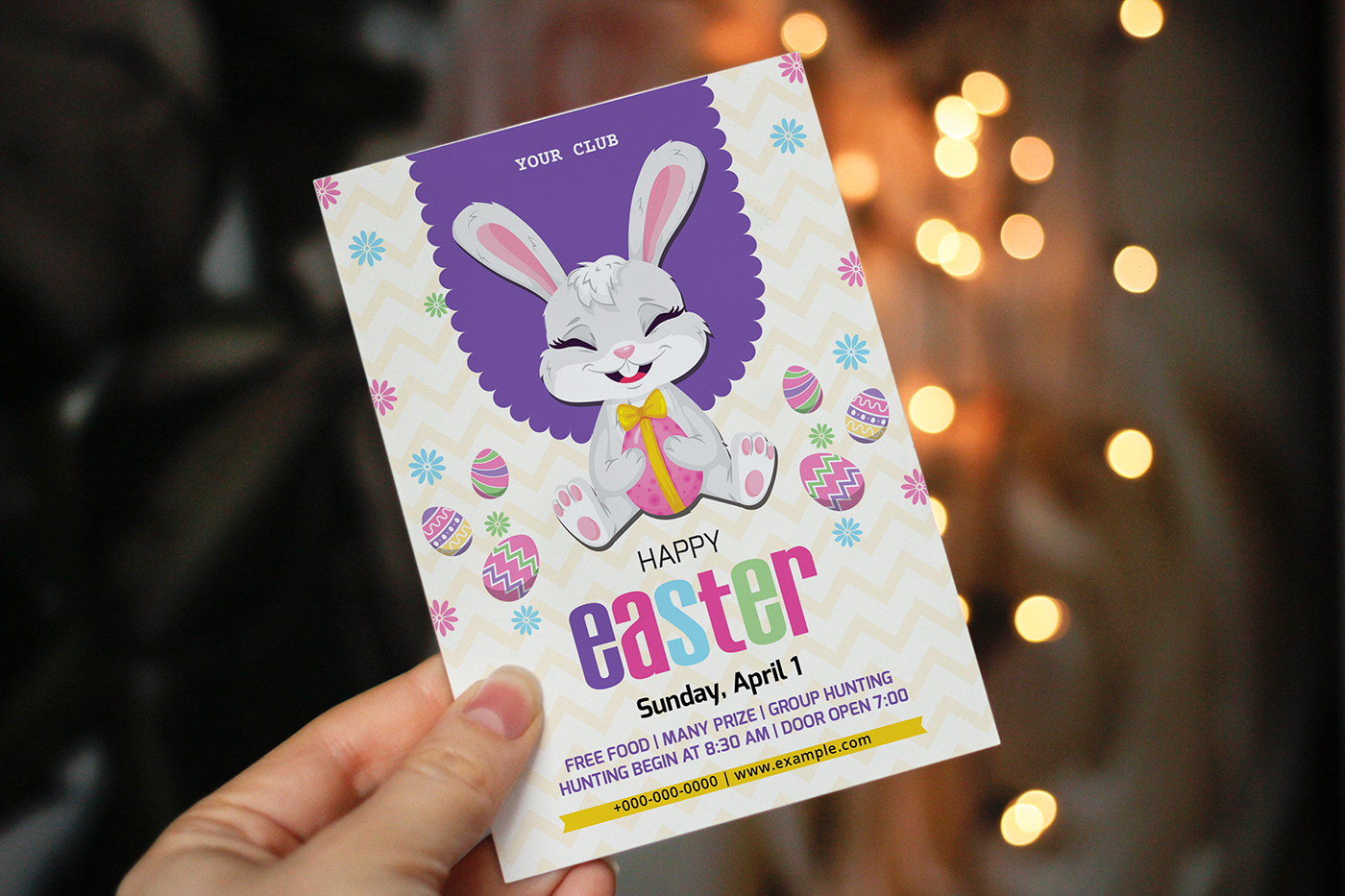 chalkboard text easer egg Easter bunny easter party editable egg hunt invitation template Microsoft word
