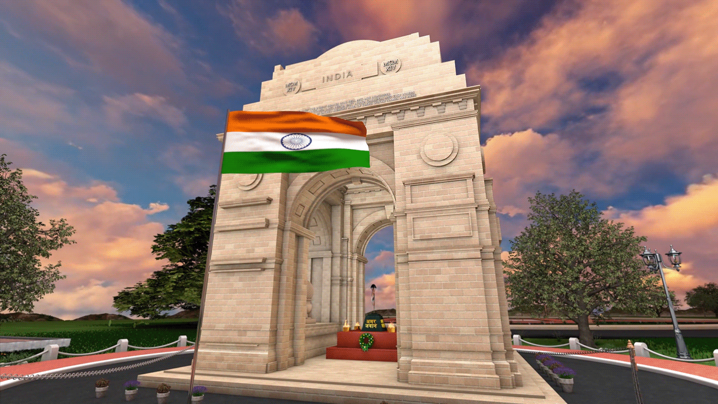 Outdoor India Gate independence day 14 august post visual identity Graphic Designer Socialmedia Social media post promo