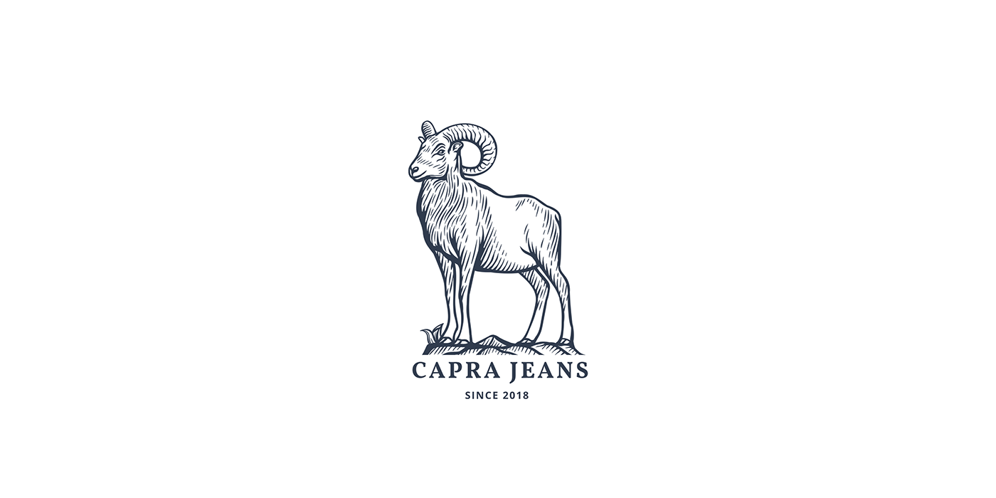 adobe illustrator Adobe InDesign branding  capra jeans design Illustrator jeans logo Logo Design vector