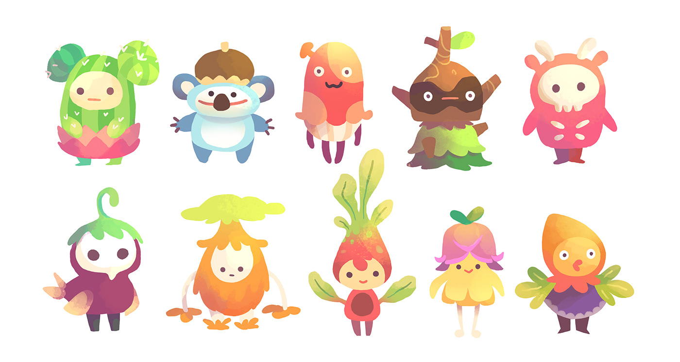 ooblets creatures Character design  cute