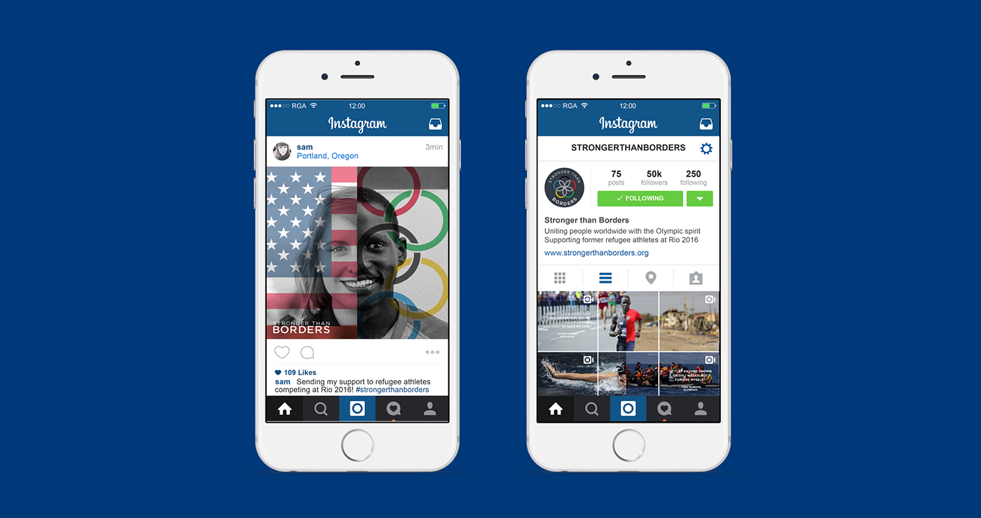 Olympics social campaign Image generator sports Instagram campaign crowdsourcing concept campaign Refugees